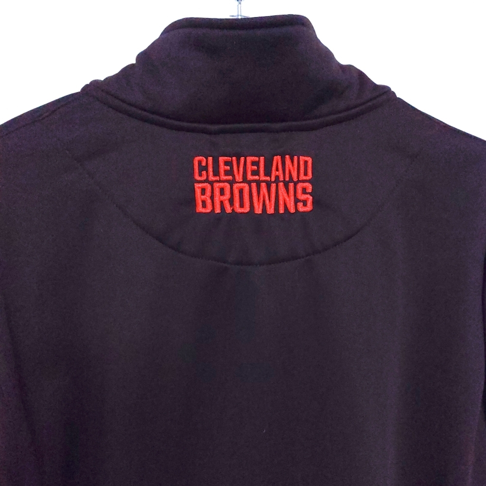 Cleveland Browns Mens XL Color Block Fleece Lined 1/4 Zip Team Jacket - Picture 6 of 6